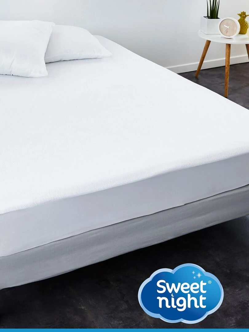 Protège matelas imperméable en éponge blanc