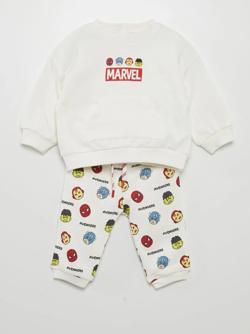 Ensemble sweat + pantalon 'Marvel' 2 pièces Blanc