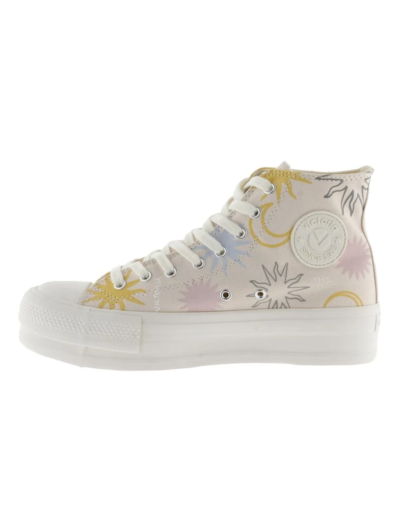 Basket Montante à Lacets Victoria Beige