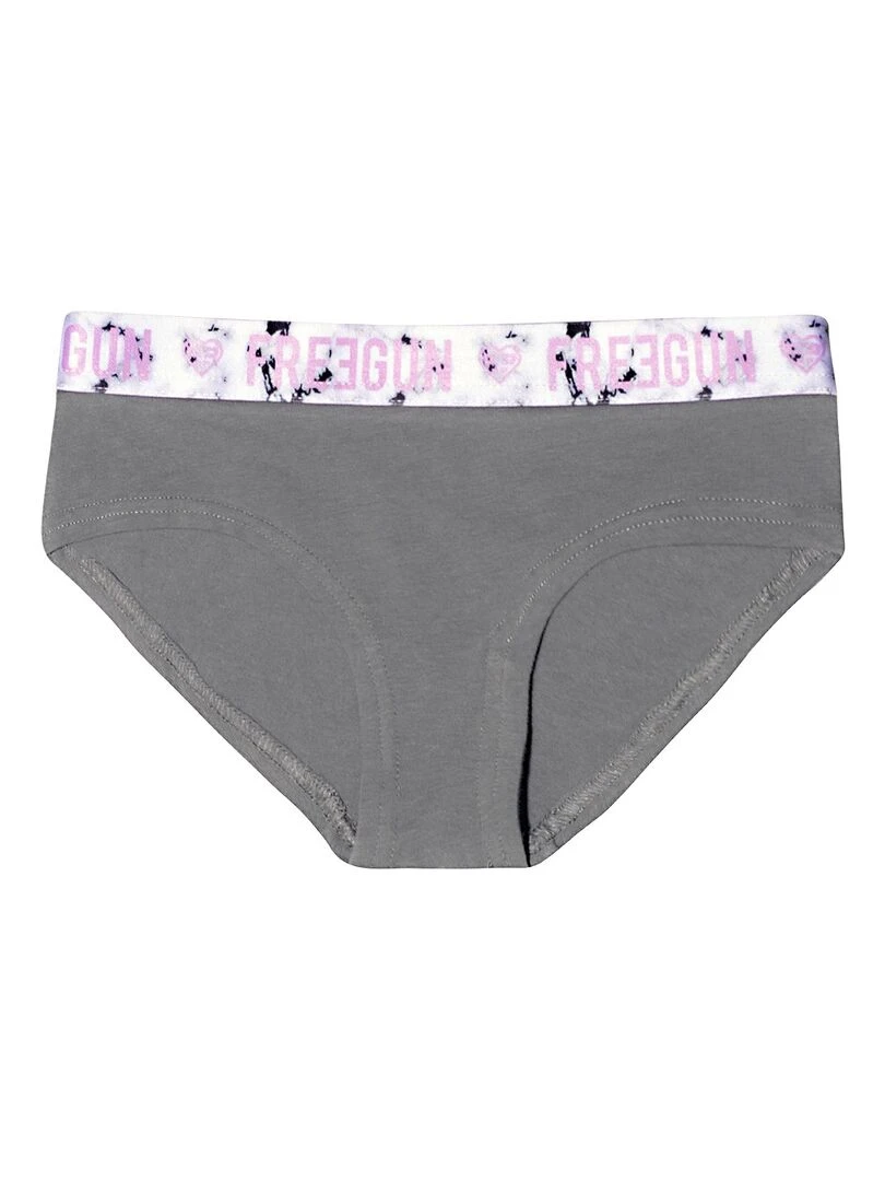 Lot de 4 Boxers coton fille Uni Freegun   Vert