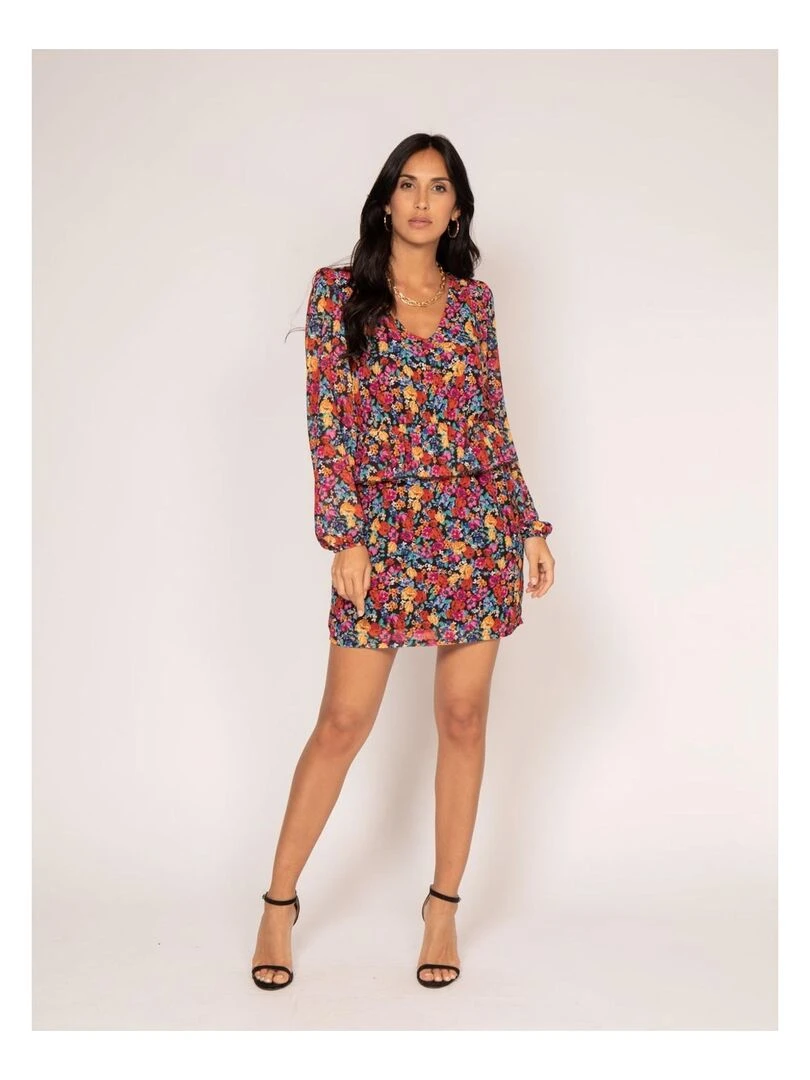 Robe courte motifs IMKIE   Noir