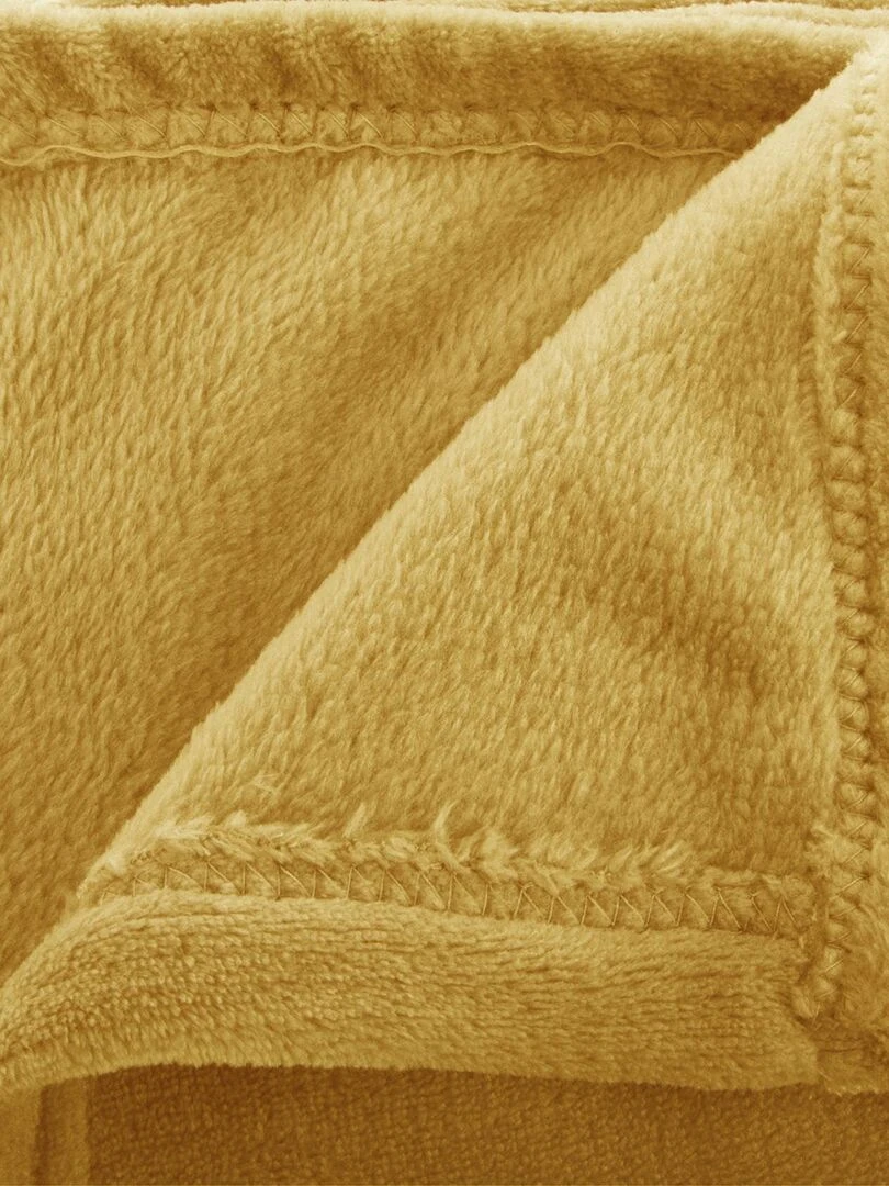 Plaid polaire Effet flanelle Jaune