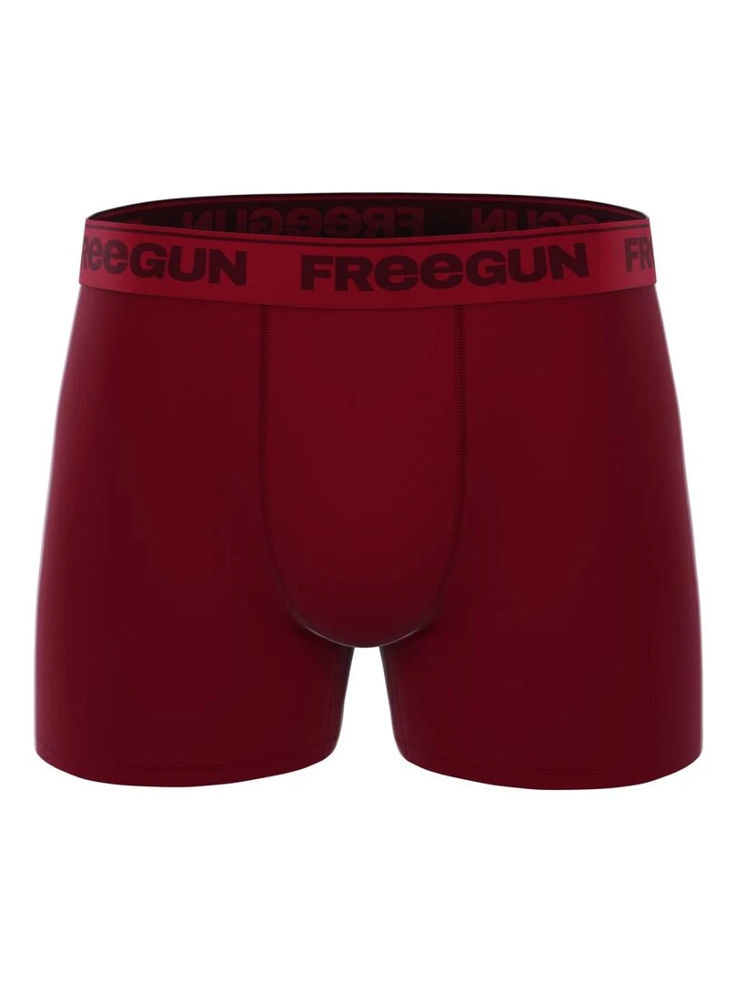 Lot de 3 boxers homme en coton Signature Pablo Freegun   Rouge