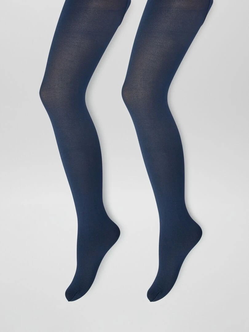 Lot de 2 paires de collants opaques Bleu