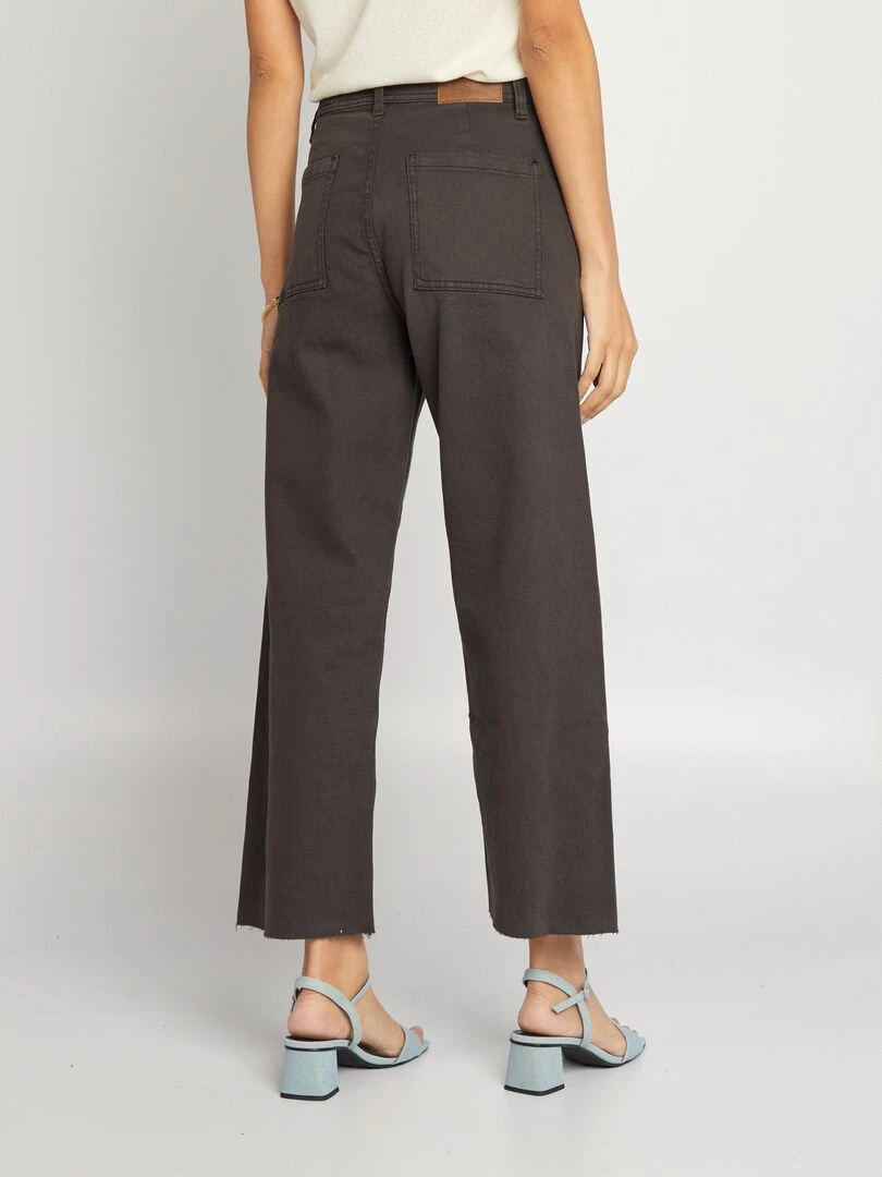 Jean wide leg à taile haute   noir