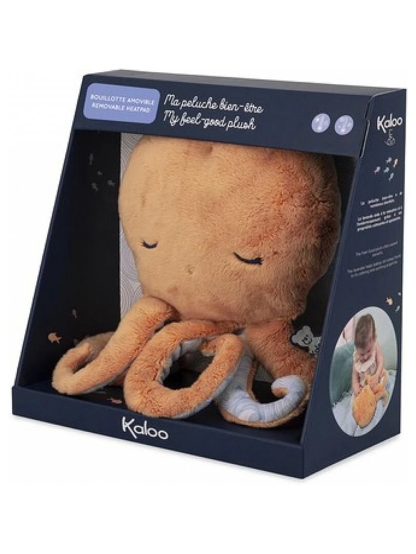 Peluche bouillotte bien être poulpe Petit calme (28 cm)   Orange