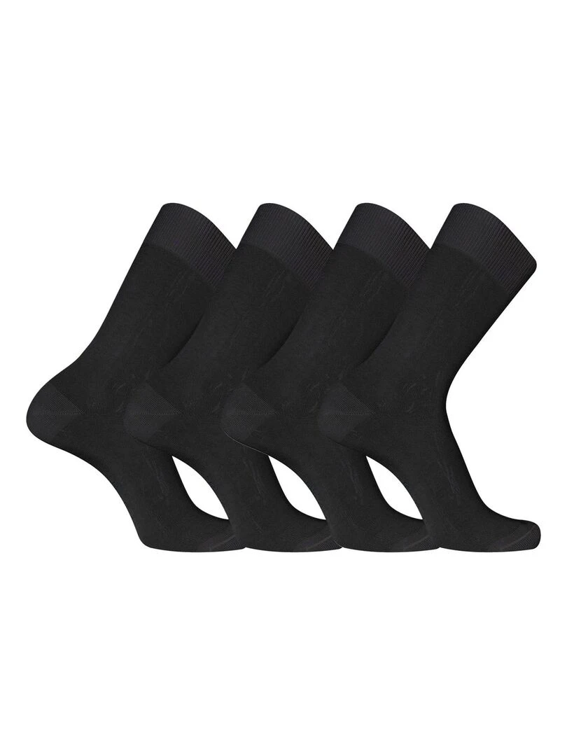 Lot de 2 Paires de chaussettes de ville en Fil d'Ecosse modèle 0110 Pierrecardin Noir