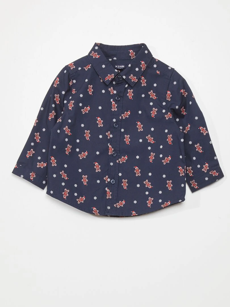 Chemise de Noël Bleu