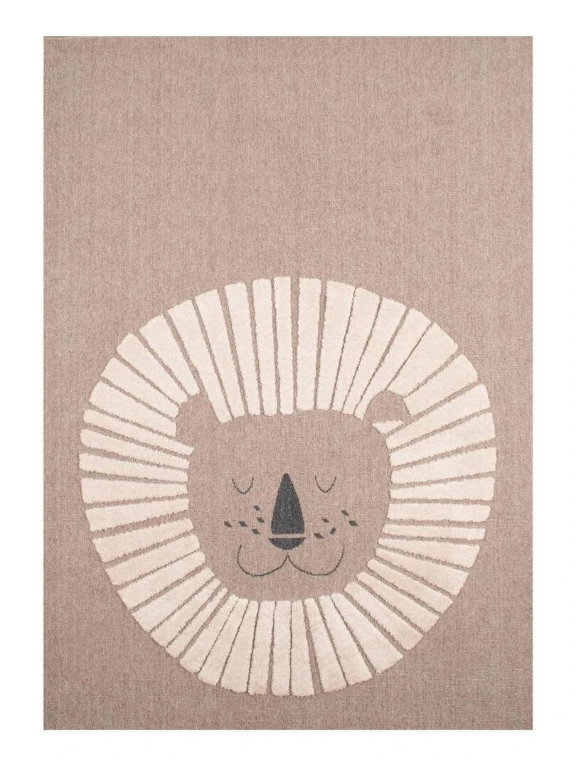 Tapis enfant LIONA en polyester doux et soyeux OEKO TEX® Beige