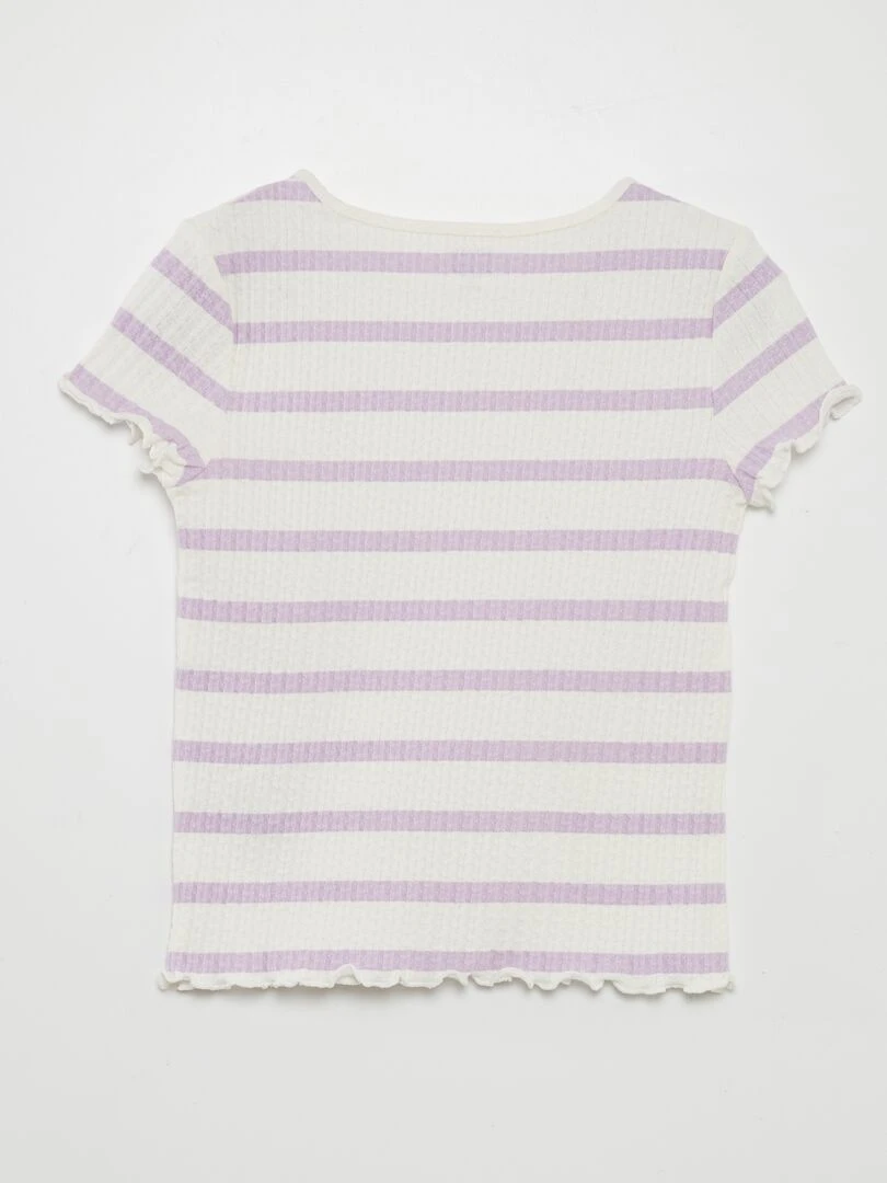 T shirt en matière gaufrée   Violet