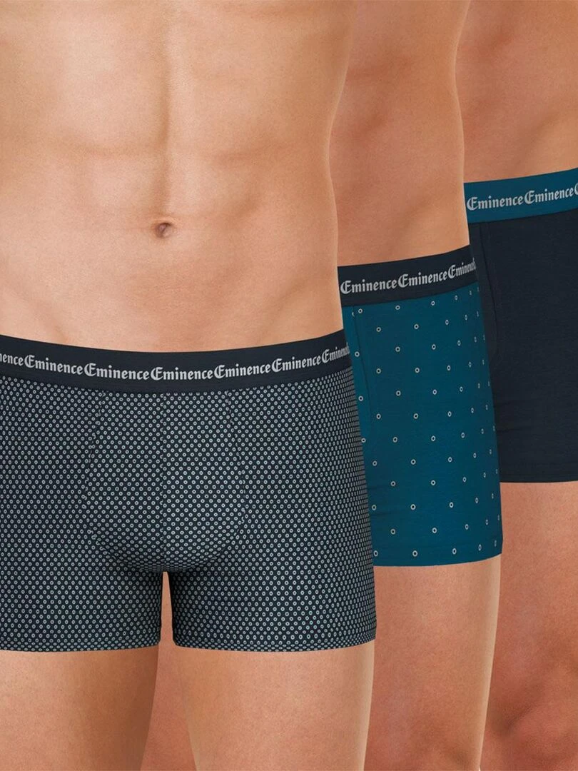 Lot de 3 boxers homme Business Print Gris