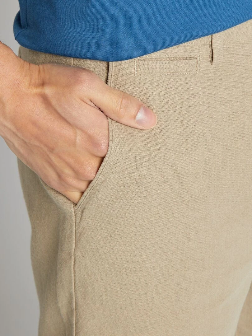 Bermuda en lin mélangé   Gris