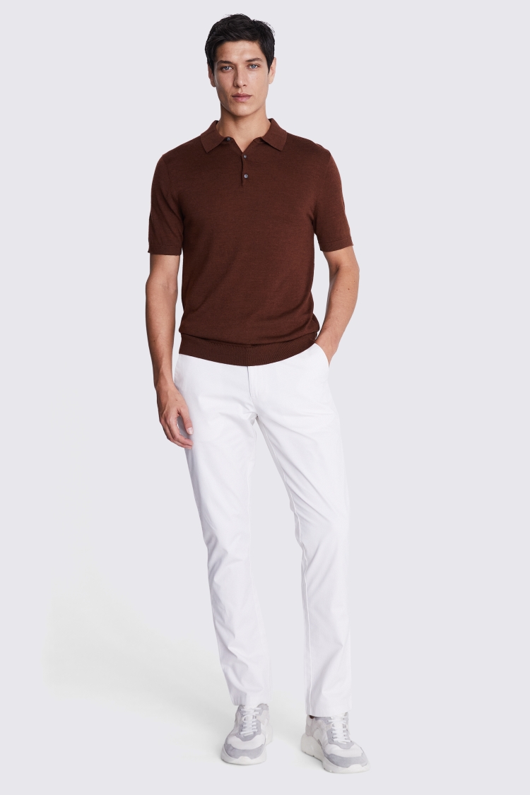 Tailored Fit Off White Stretch Chinos Buy Online at Moss
