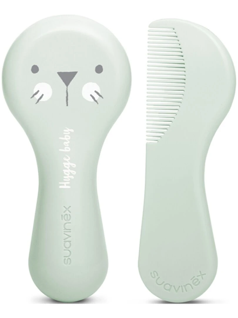 Peigne et brosse Hygge Baby lapin vert Vert d'eau