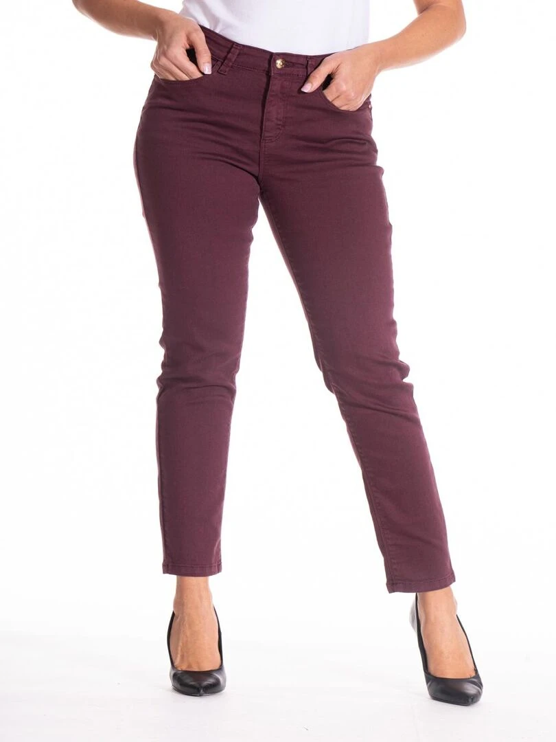 Pantalon slim à coutures push up CAPIRAZ 'Rica Lewis' Bordeaux