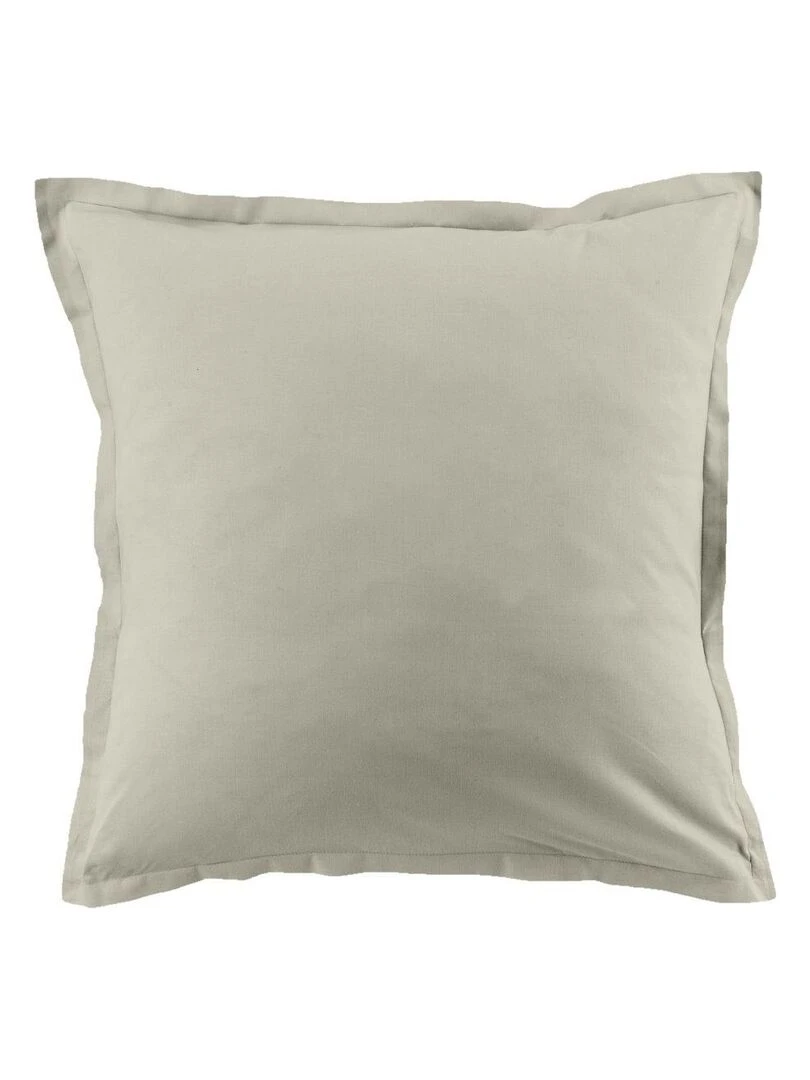 Lot de 2 taies d’oreiller coton uni   Grège