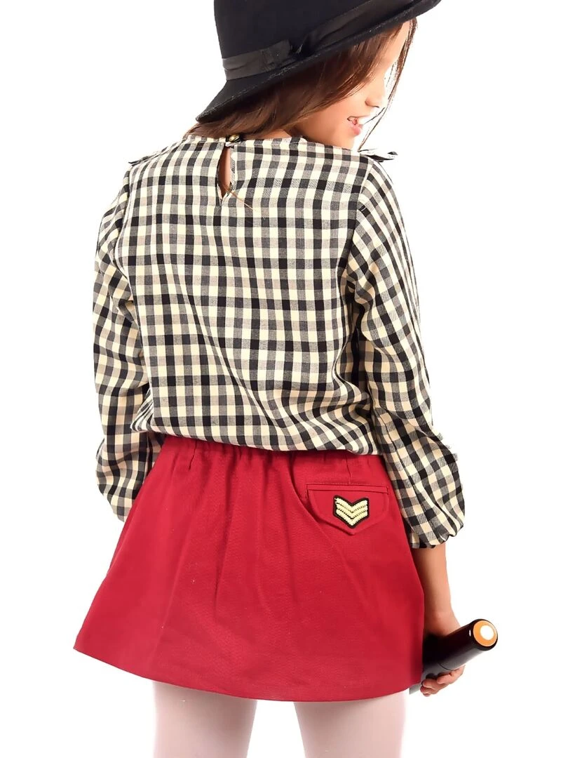 Jupe Courte Rouge Bdx Fille  MINI SKA   'LA FAUTE A VOLTAIRE'   Bordeaux