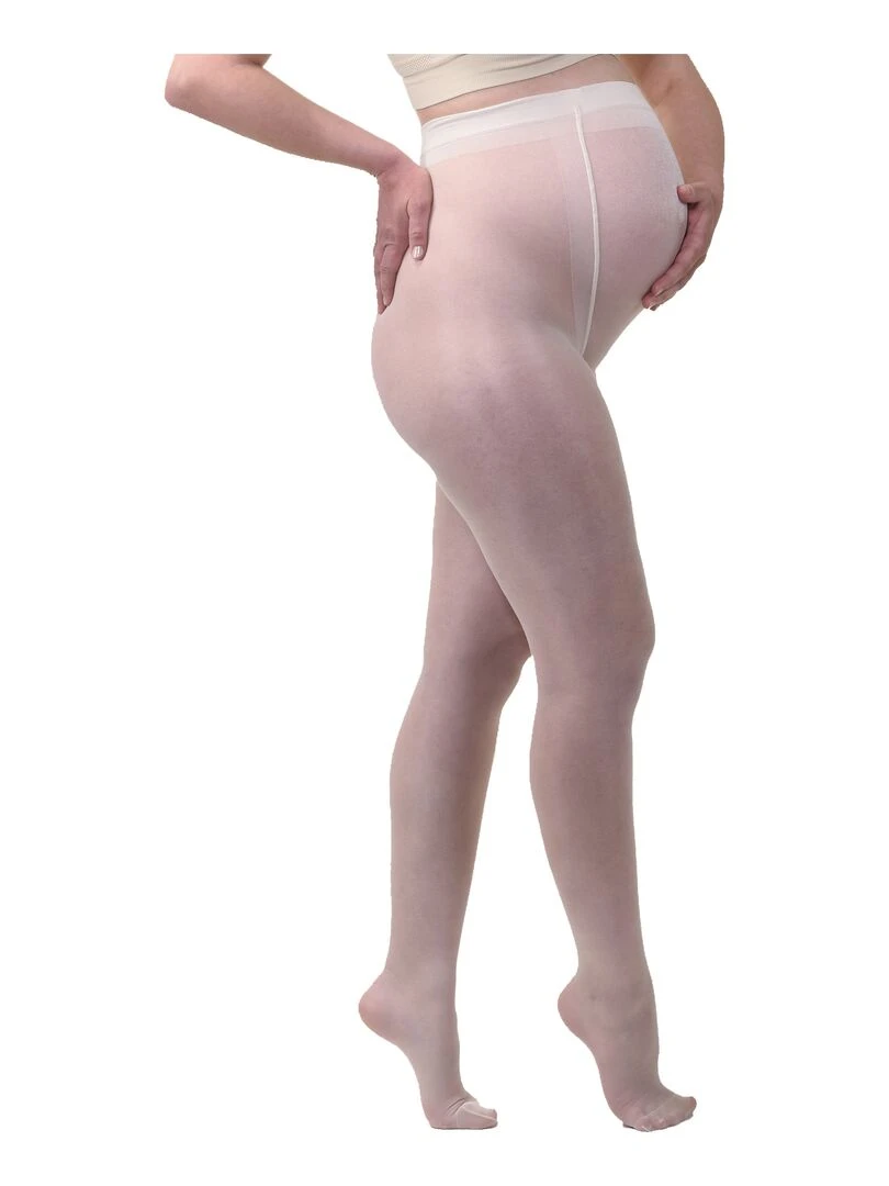 Collants de grossesse transparant confortables 20den (Mamsy) Blanc