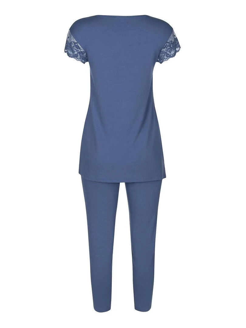 Pyjama leggings tunique manches courtes Juliette   Bleu