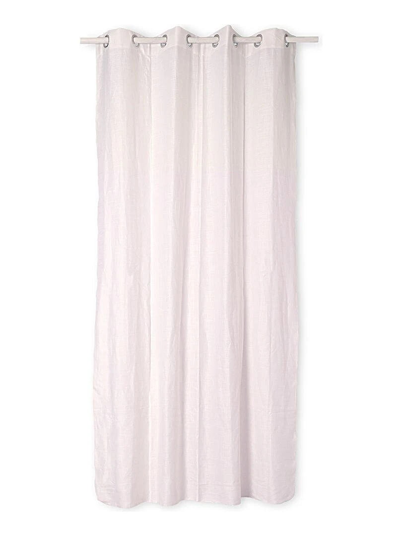Rideau lin Basic "Happyfriday" Blanc