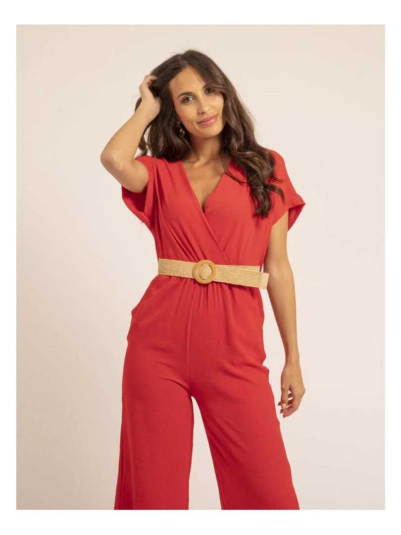 Combi pantalon et ceinture EDERNIE   Rouge
