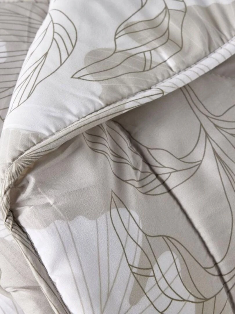 Couette imprimée 220x240 cm Today 1.4 feuilles gris Blanc