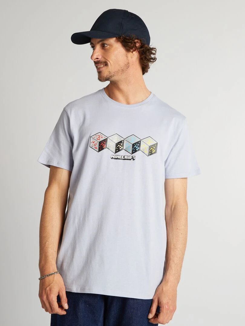 T shirt 'Minecraft' Bleu