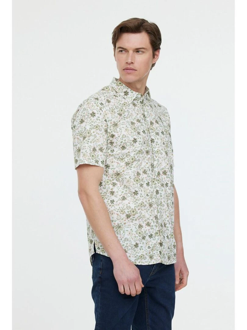 Lee Cooper   Chemise manches courtes coton regular DILERTY   Vert pistache