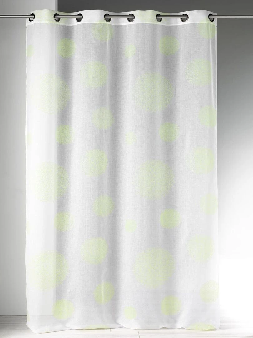 Voilage en Etamine Impression Argent Vert clair