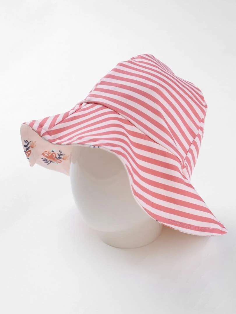 Chapeau réversible à imprimés fleuri  clair/teracotta   Archimède   Rose