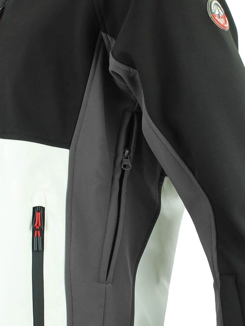 Blouson softshell homme CAMETIS   PEAK MOUNTAIN   Noir Blanc