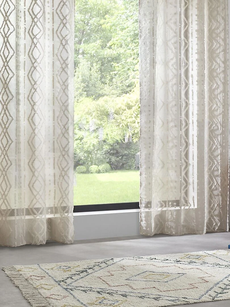 Voilage épuré à jacquard Beige