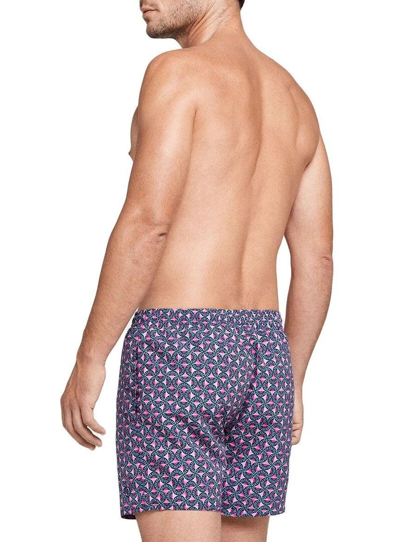 Maillot de bain short imprimé moderne Surat   Bleu