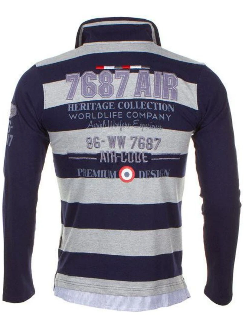 Polo manches longues garçon ECHAGOR HARRY KAYN Noir Bleu marine Gris