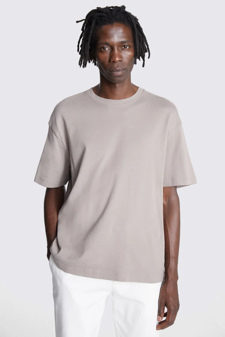 Latte Mercerised Crew Neck T-Shirt   Buy Online at Moss