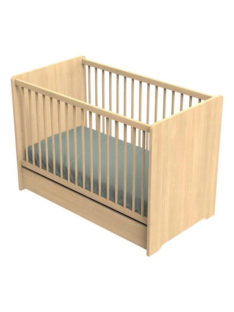 Tiroir de lit bébé 120x60 décor bois chêne miel SAUTHON Marron