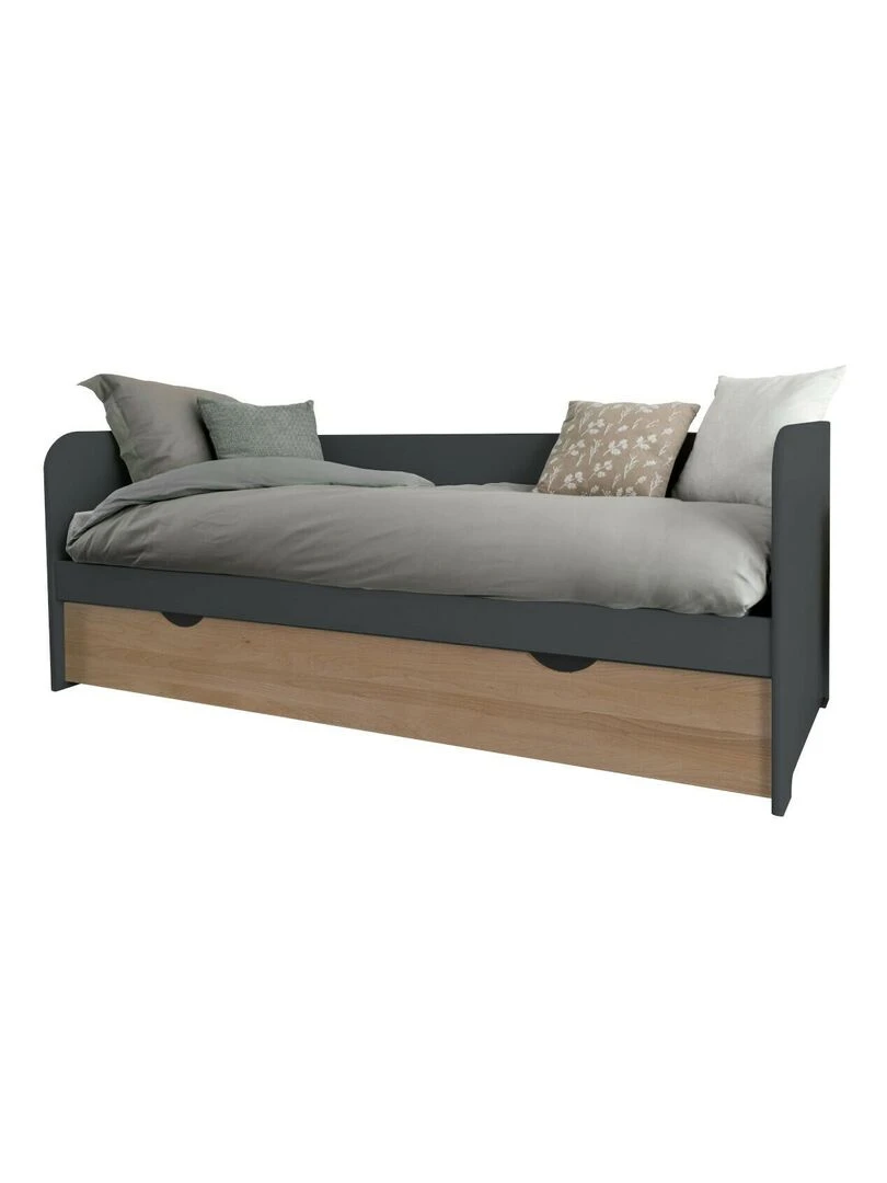 Pack lit gigogne avec 2 matelas Java AKITEN RETAIL Gris Marron