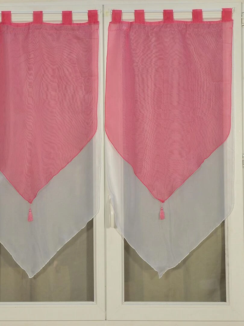 Paire de double vitrages à pompon Rose