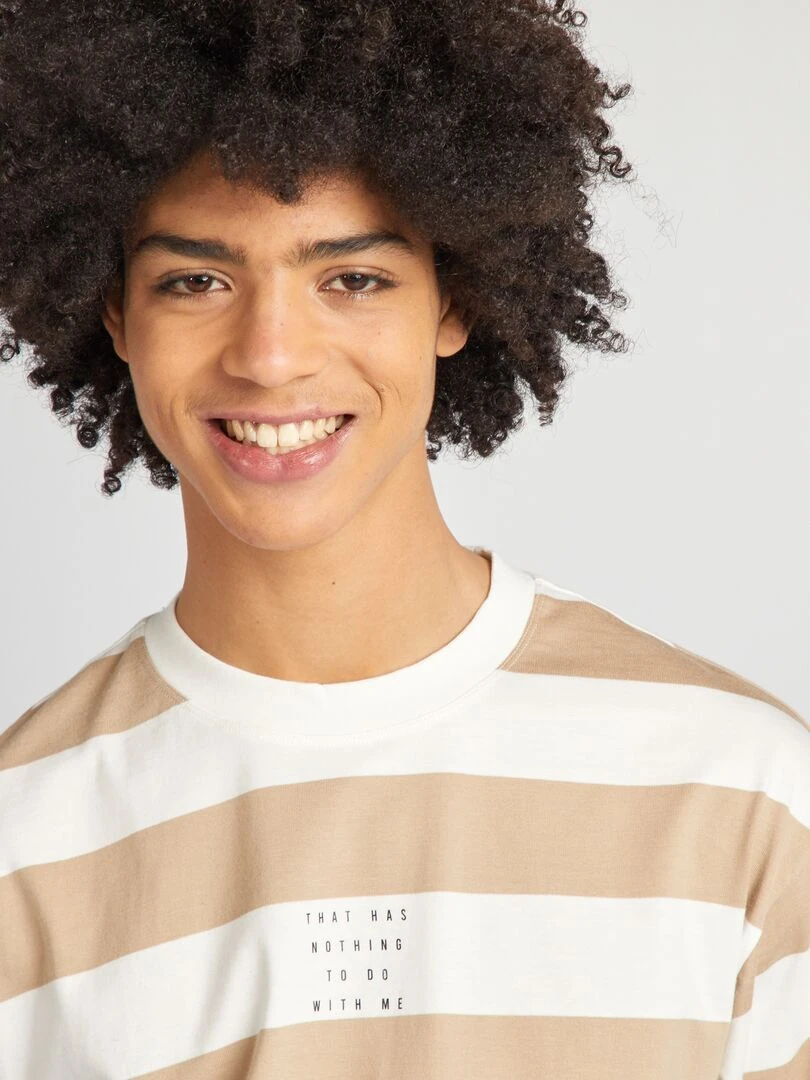 T shirt à rayures Blanc