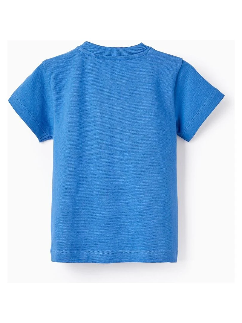 T shirt en Piqué de Coton pour Bébé Garçon manches courtes Bleu