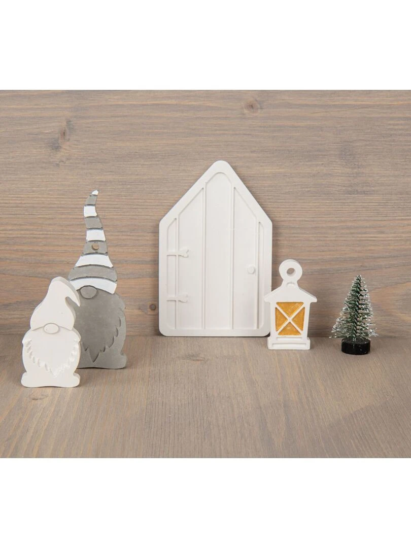 Moule en silicone   Lutins de Noël   6 formes   Gris