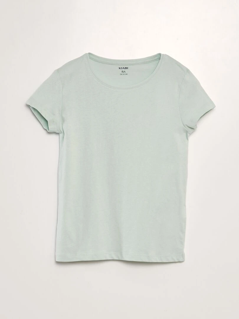 T shirt en jersey uni bleu