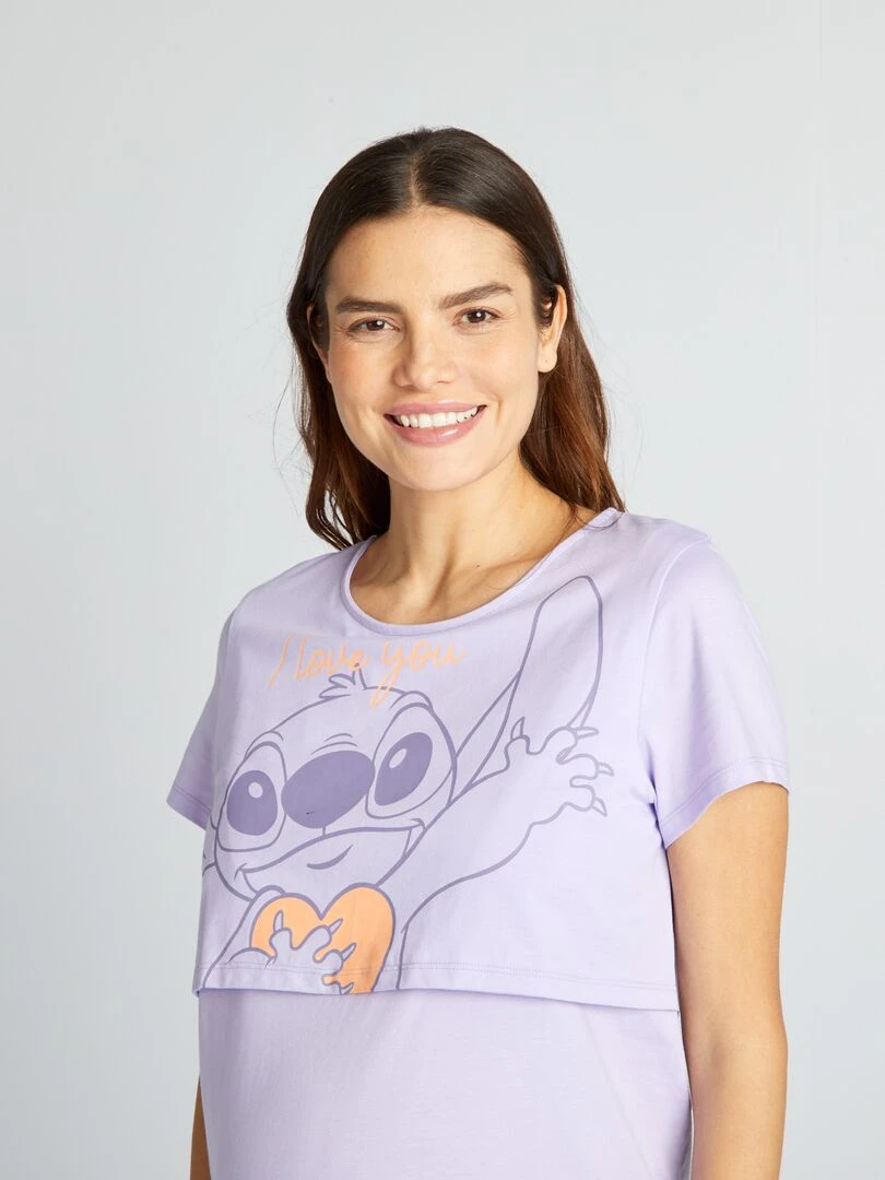 Chemise de nuit de maternité 'Stitch'   Violet