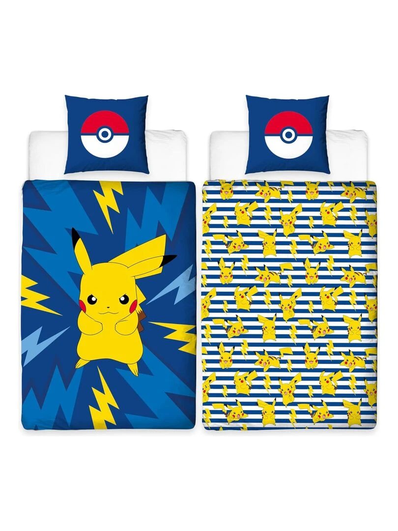Parure de Lit Enfant Pikachu Voltage Bleu