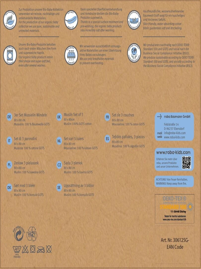 ROBA Set de couches bio de 3 pièces "Lil Planet" – rose   Rose