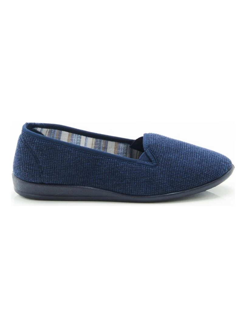 Pantoufles en maille gaufrée   Damart   Bleu marine