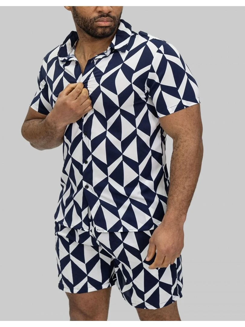 Ensemble Short Chemise Kebello Bleu marine