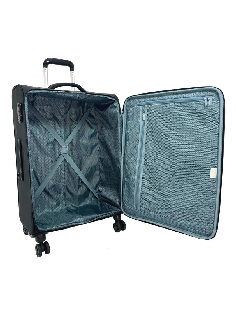 Lot 3 valises souples Caracas dont une valise cabine ABS   Bleu