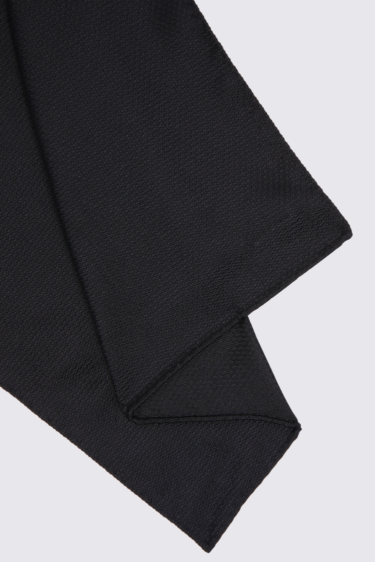 Black Silk Semi-Plain Pocket Square Buy Online at Moss