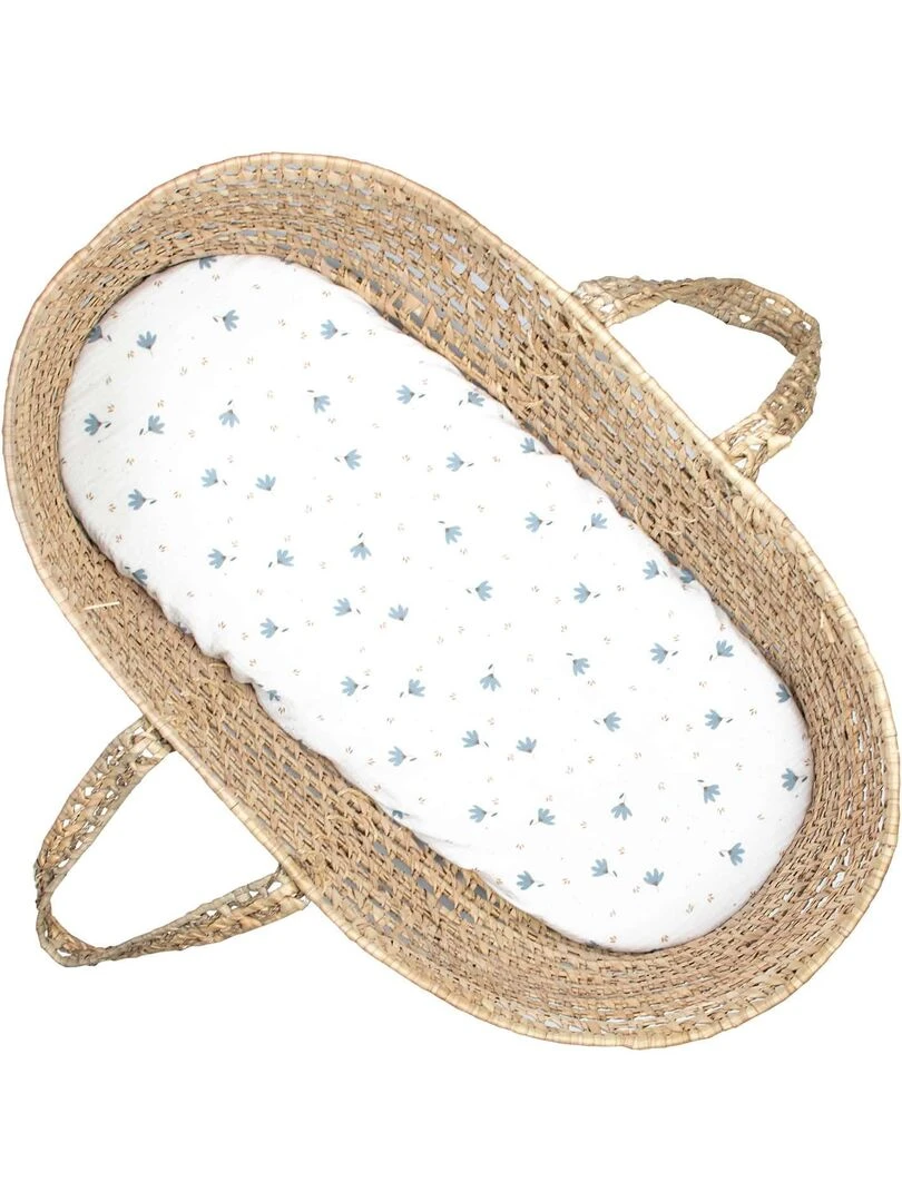 Drap housse couffin ovale Bleuet Multicolore